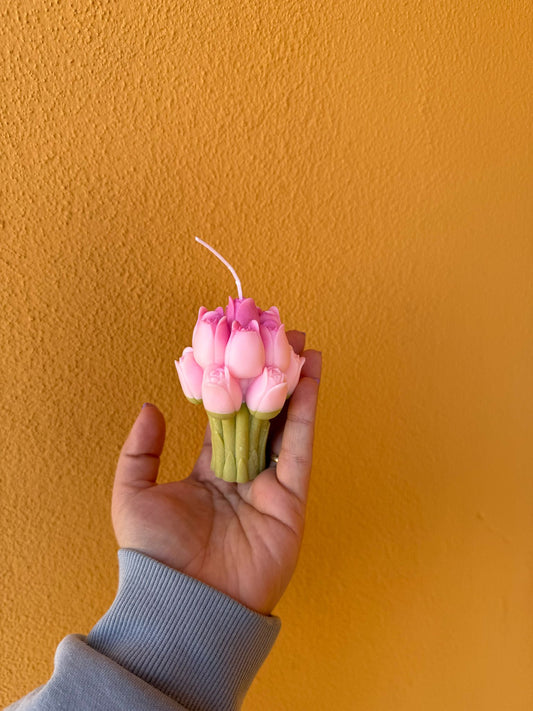 Candela bouquet di tulipani